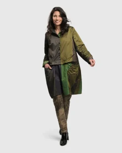 Patio Stones Button Down Tunic Top, Forest