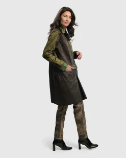 Patio Stones Button Down Tunic Top, Forest