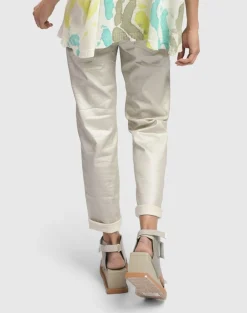 Pinstripe Iconic Stretch Jeans, Pearl/White