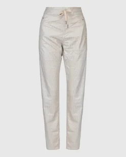 Pinstripe Iconic Stretch Jeans, Pearl/White
