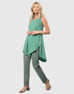 Pinstripe Iconic Stretch Jeans, Teal