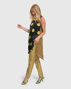 Pinstripe Iconic Stretch Jeans, Gold