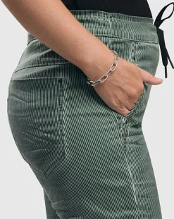 Pinstripe Iconic Stretch Jeans, Teal