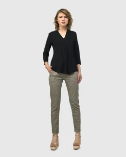 Pinstripe Iconic Stretch Jeans, Khaki