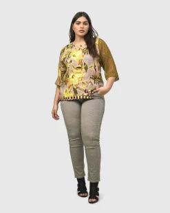 Pinstripe Iconic Stretch Jeans, Khaki