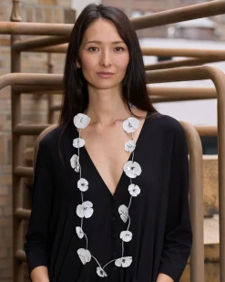 Poppy Flower Necklace, White