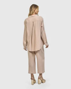 Recreation Button Down Top, Sand