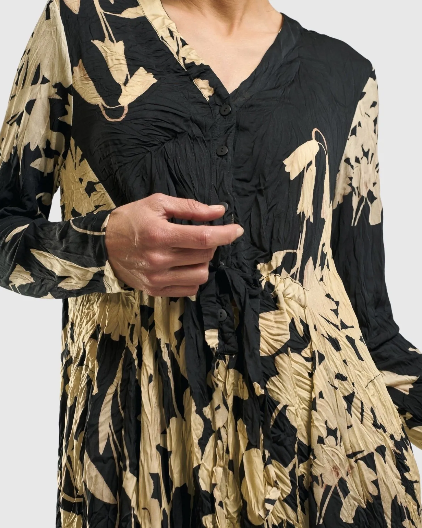 Rosemary Crinkle Tie Dress, Floral