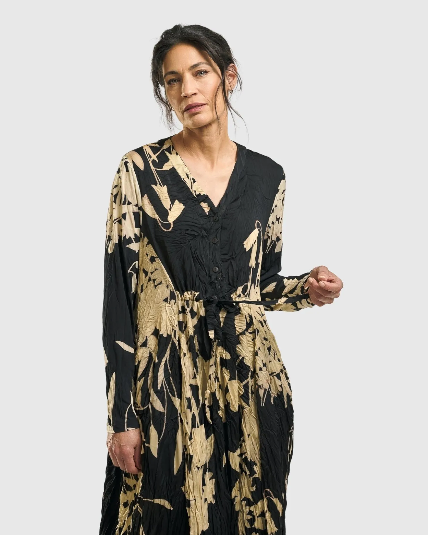 Rosemary Crinkle Tie Dress, Floral