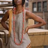 Round Beads Necklace - Duo (Orange)