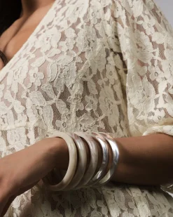 Rounded Bangle Bracelet, Oat