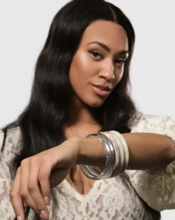 Rounded Bangle Bracelet, Oat