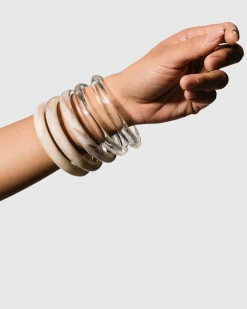 Rounded Bangle Bracelet, Oat