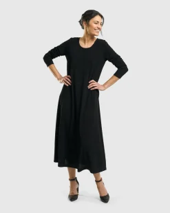 Sabrina A-Line Dress, Black