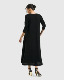 Sabrina A-Line Dress, Black