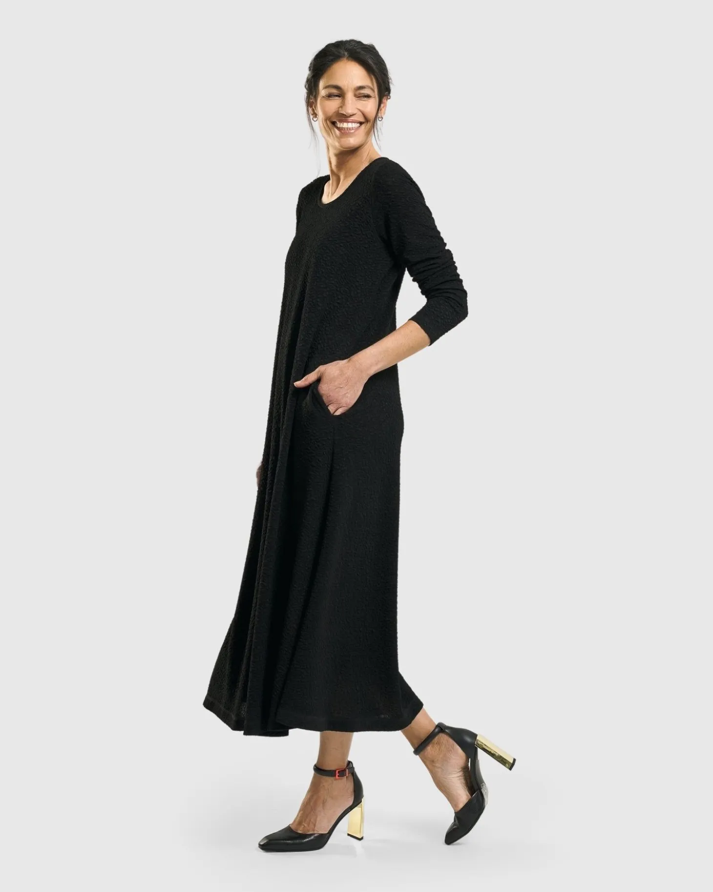Sabrina A-Line Dress, Black
