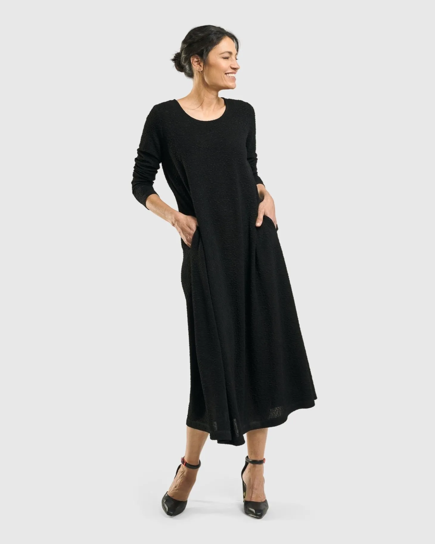 Sabrina A-Line Dress, Black