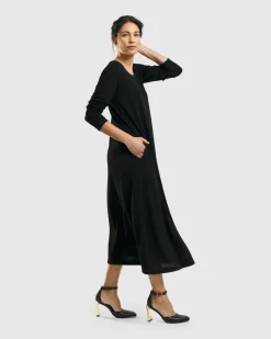 Sabrina A-Line Dress, Black