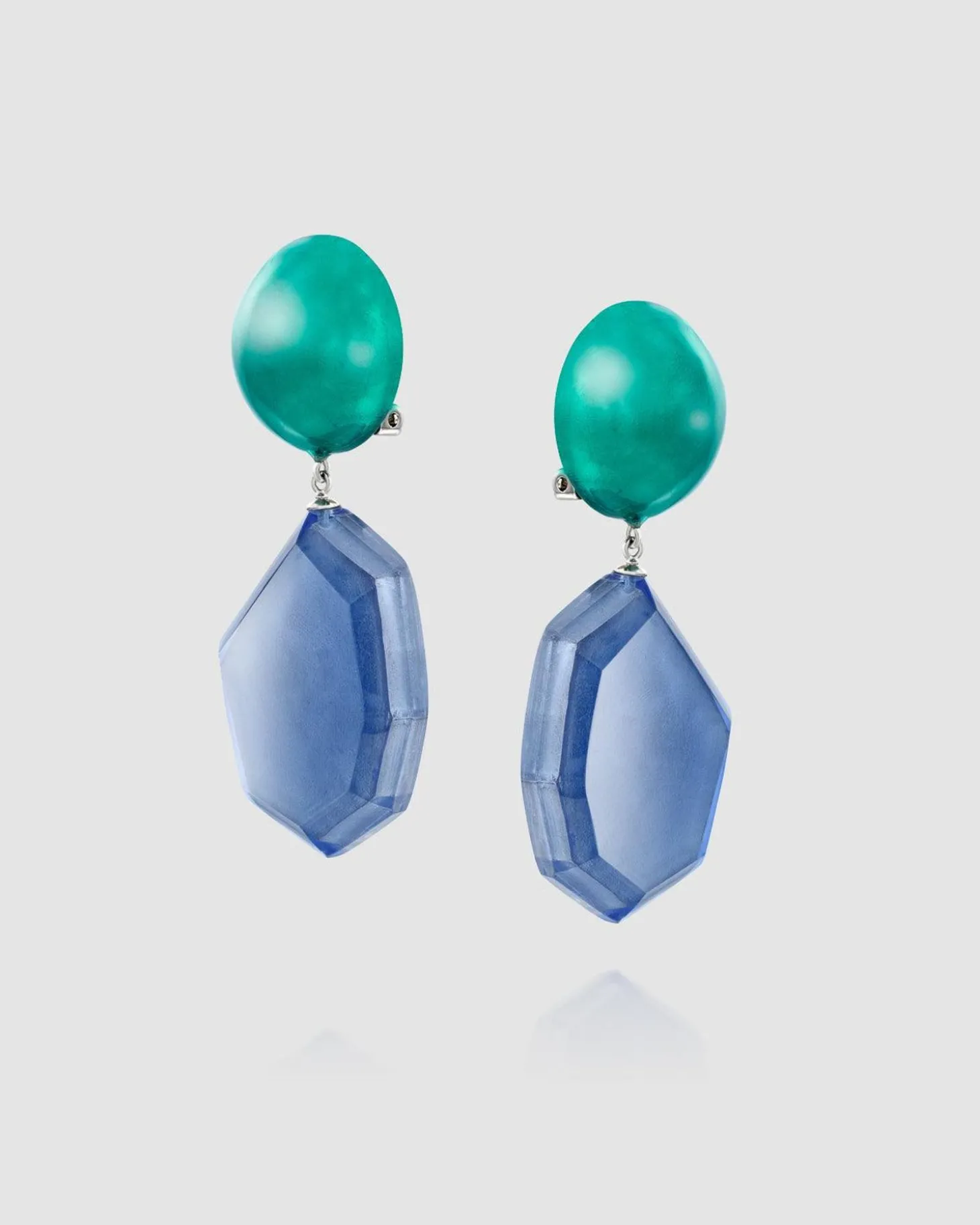 Sea & Sky Drop Earrings, Green/Blue