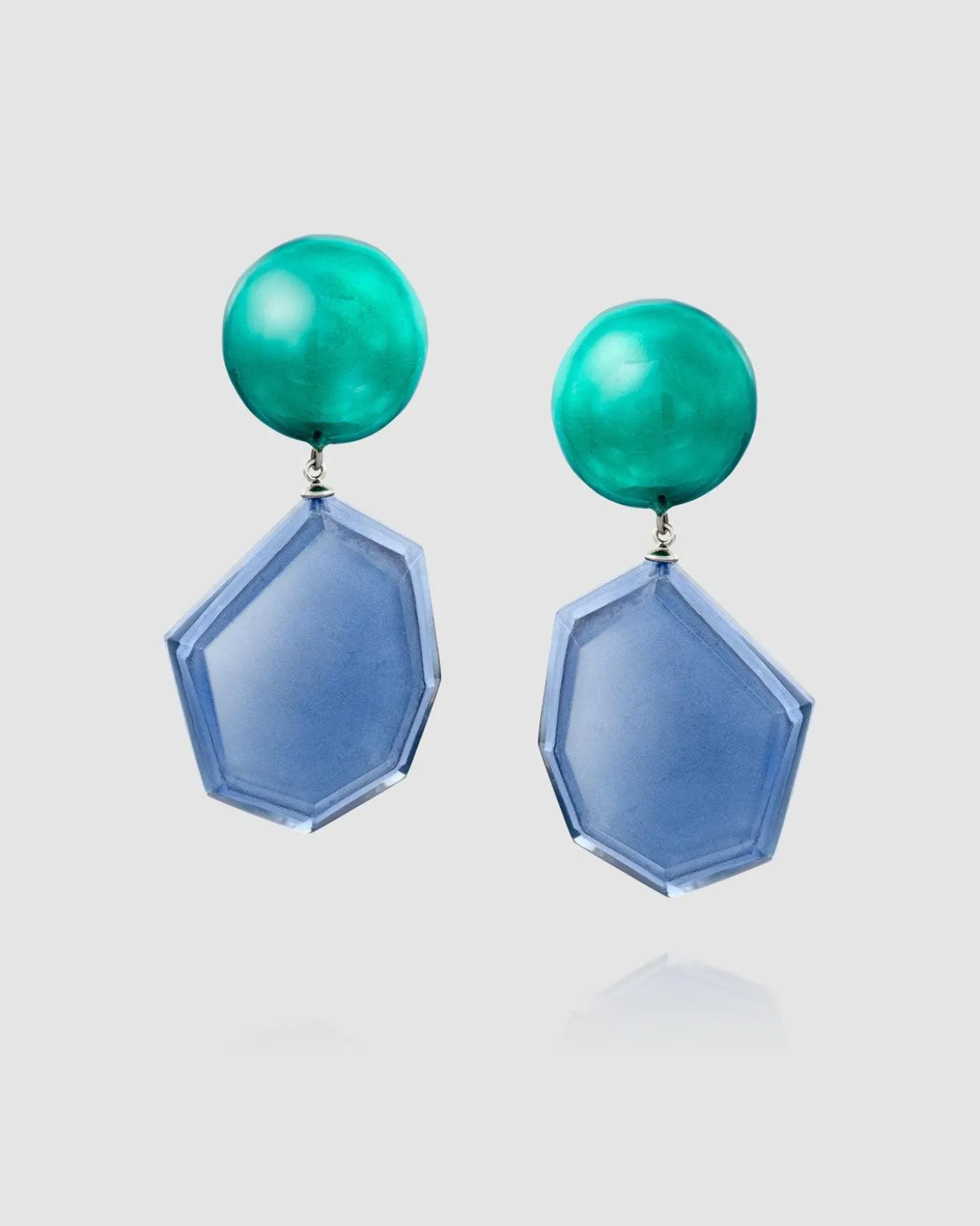Sea & Sky Drop Earrings, Green/Blue