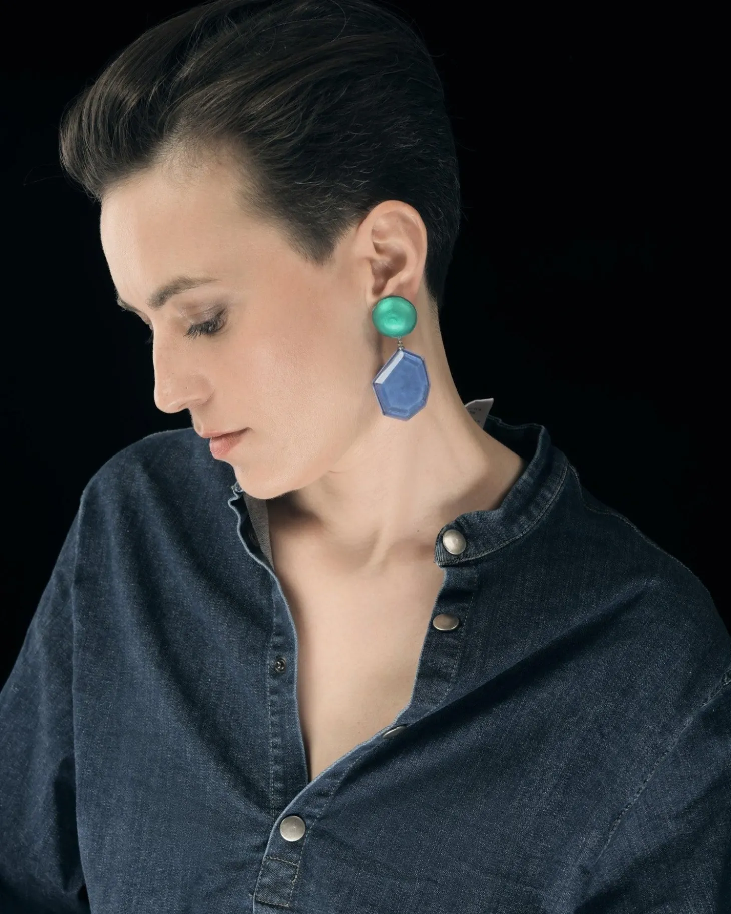 Sea & Sky Drop Earrings, Green/Blue