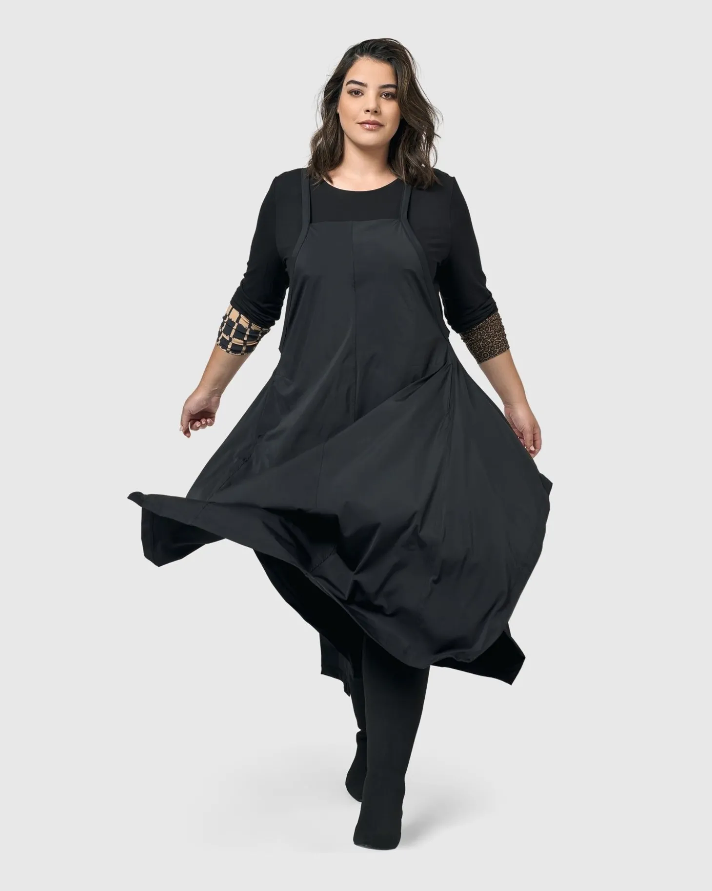Shelley Apron Dress, Black