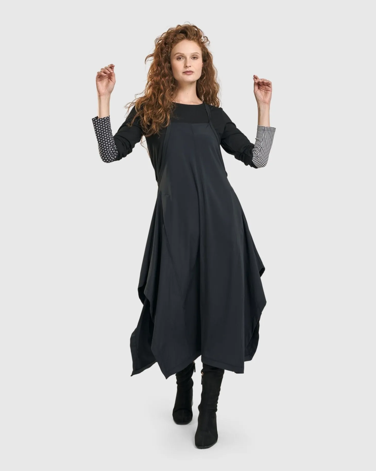 Shelley Apron Dress, Black