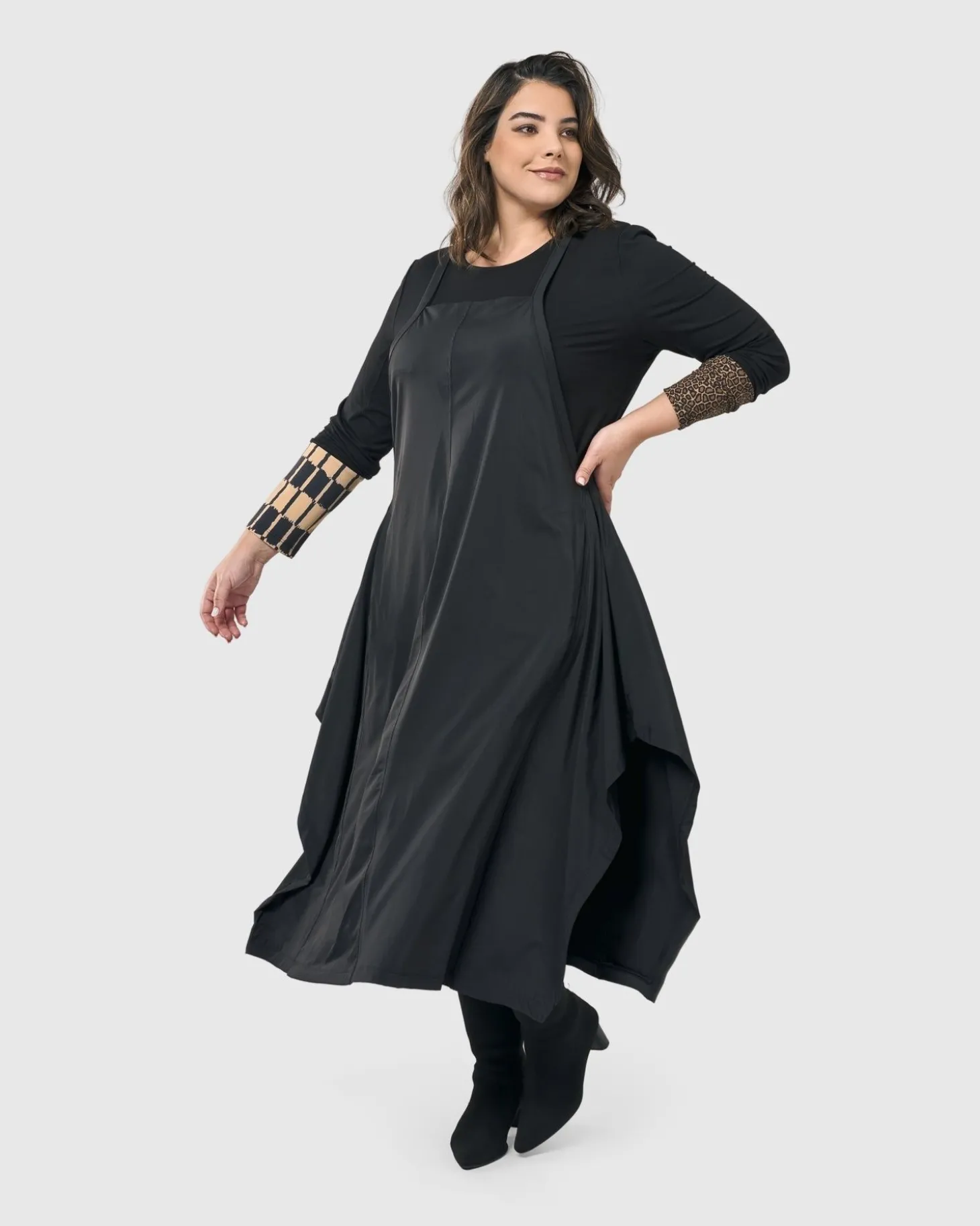 Shelley Apron Dress, Black