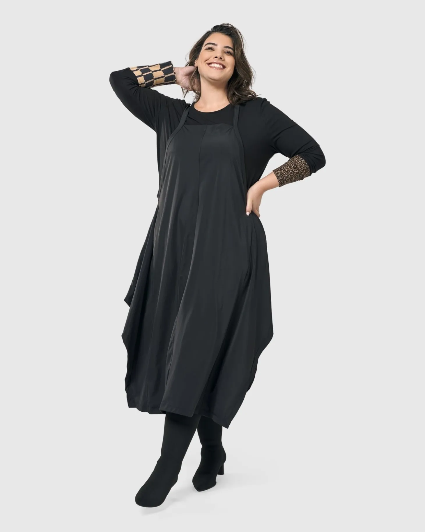 Shelley Apron Dress, Black
