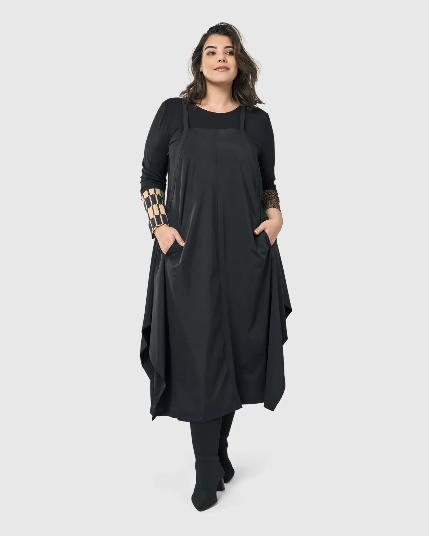 Shelley Apron Dress, Black
