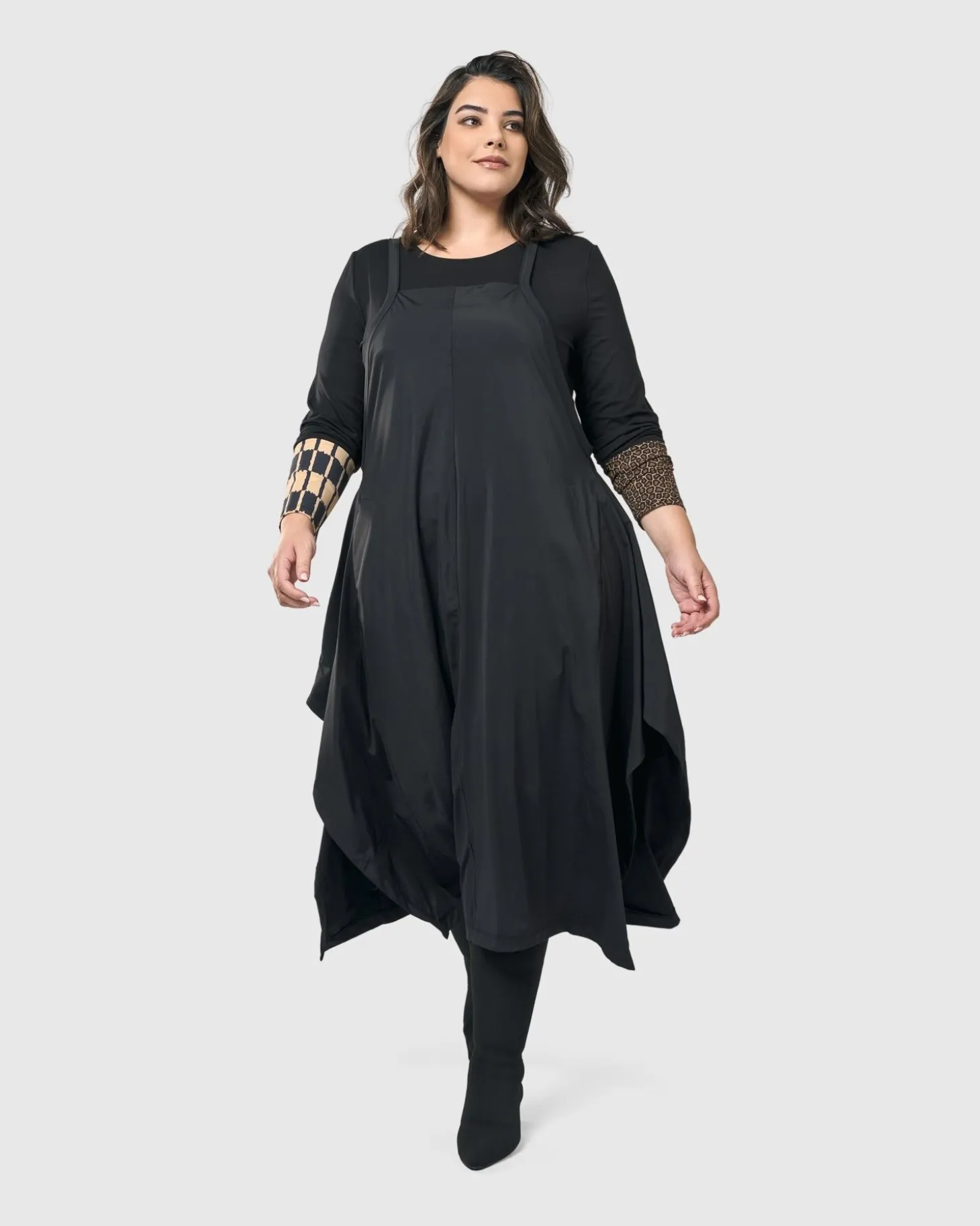 Shelley Apron Dress, Black
