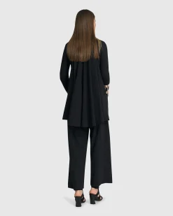 Shelley Apron Top, Black