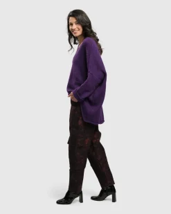 Siesta Oversized Sweater, Purple