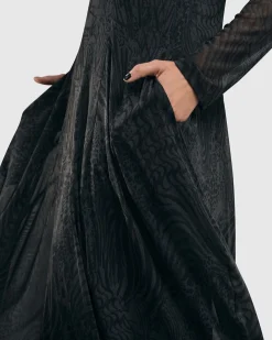 Soft Chiffon Cocoon Dress, Pewter