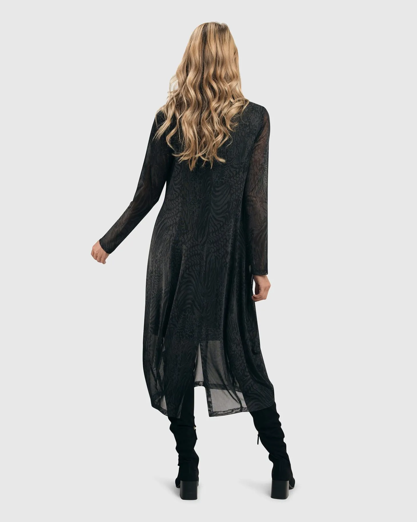 Soft Chiffon Cocoon Dress, Pewter