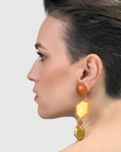 Spice Drop Earrings, Gold Multi