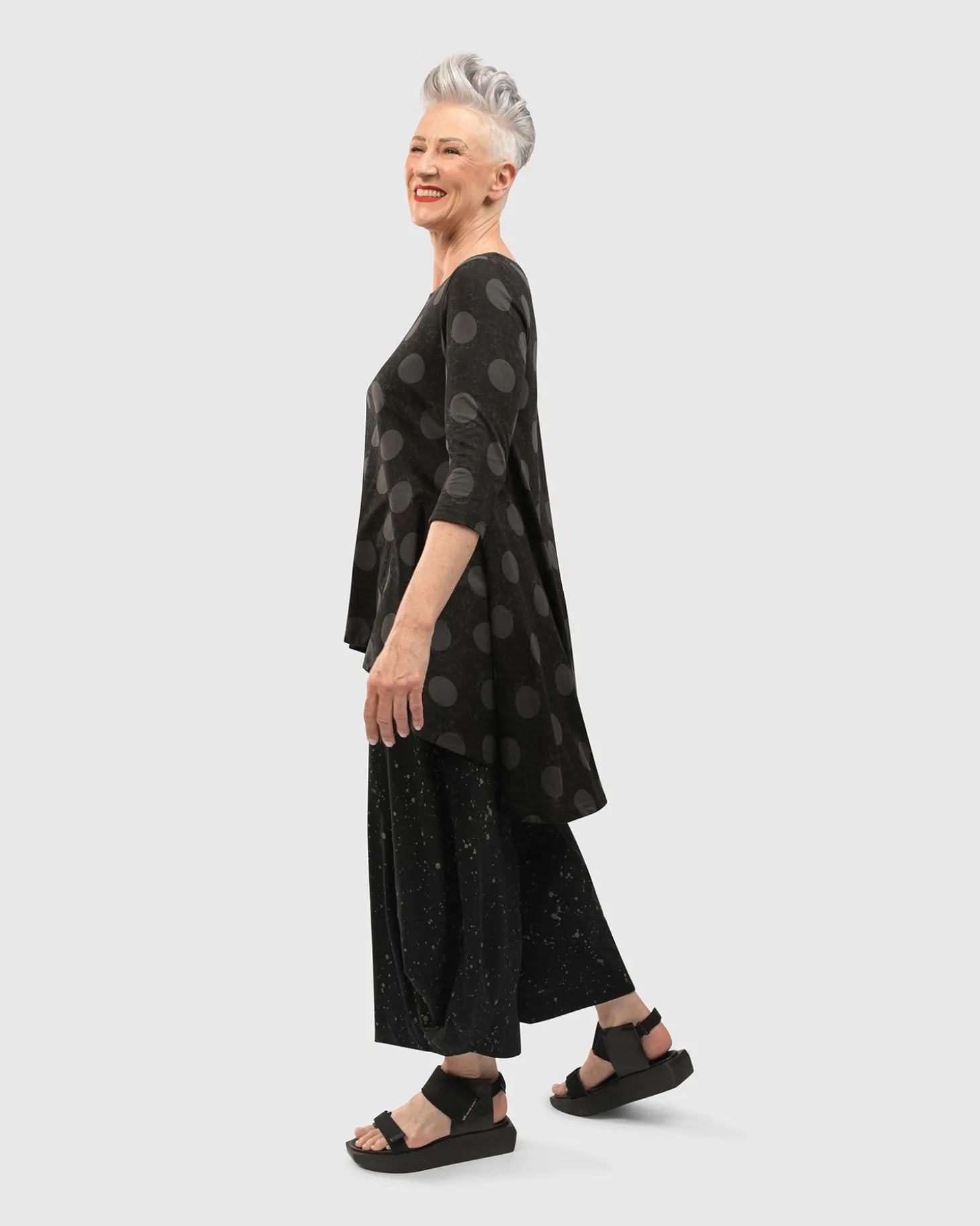 Splatter Punto Pants, Black