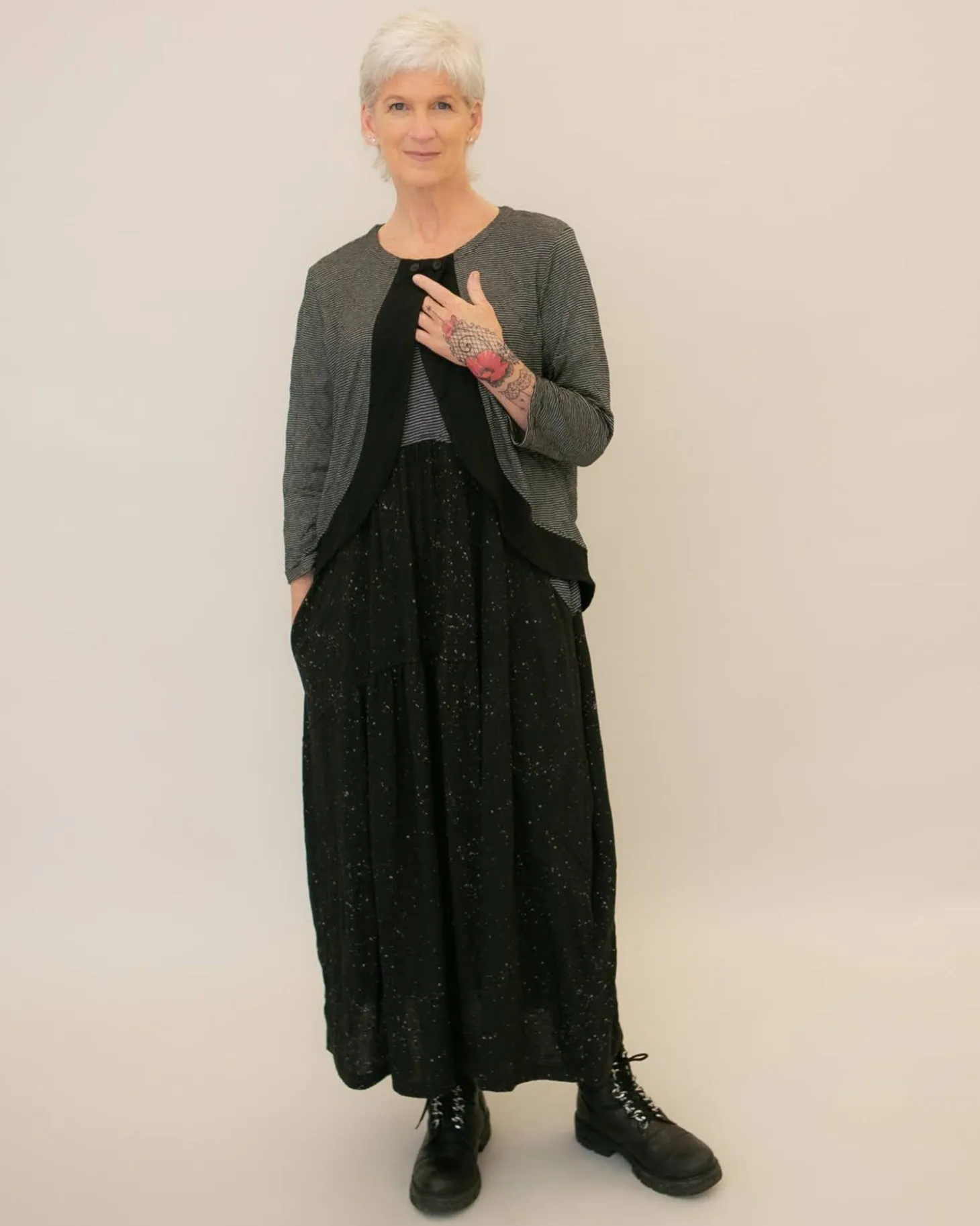 Sprinkle Crinkle Tank Dress, Black
