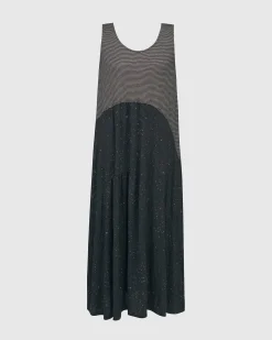 Sprinkle Crinkle Tank Dress, Black