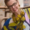 3-Strand Recycled Leather Necklaces - Hand Painted Yellow Graffiti