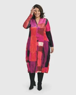 Sunset Strip Cocoon Dress, Magenta