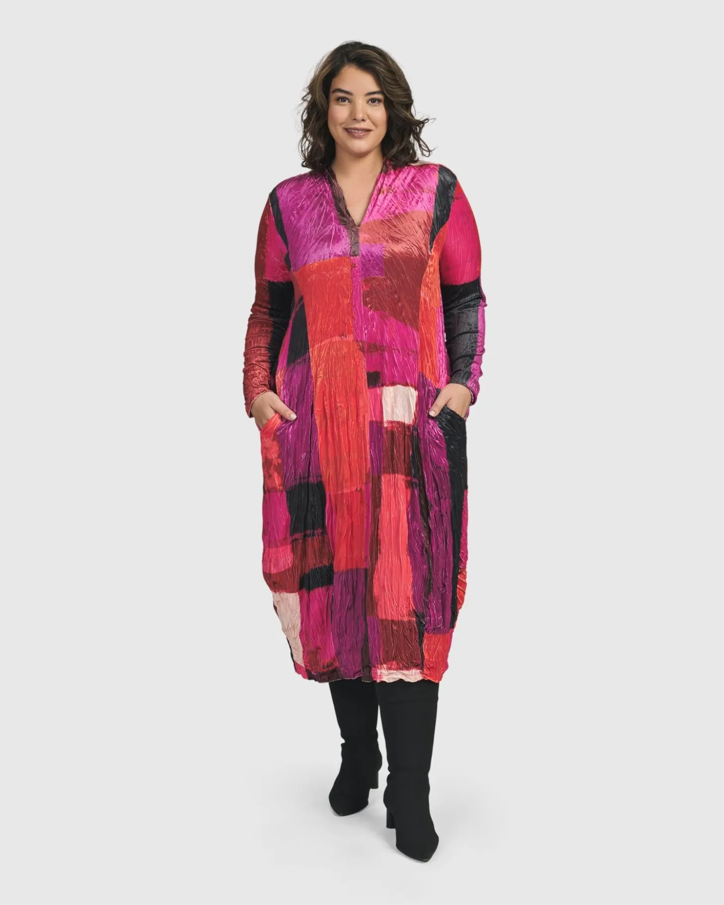 Sunset Strip Cocoon Dress, Magenta
