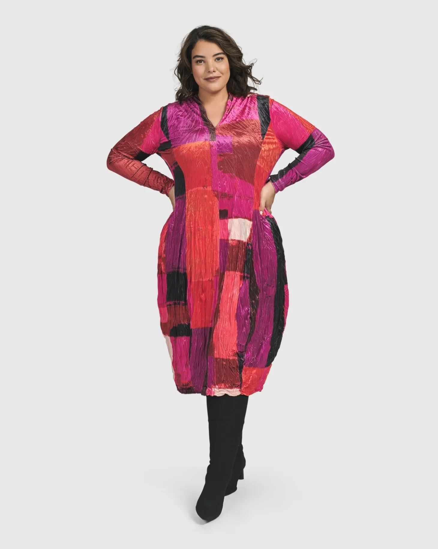 Sunset Strip Cocoon Dress, Magenta