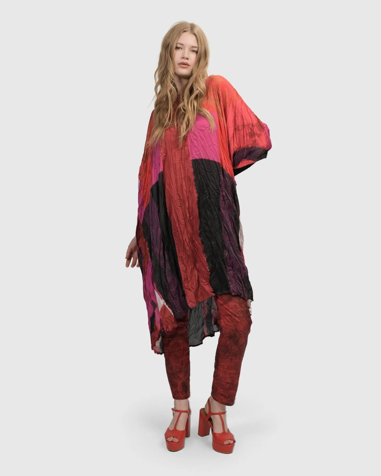 Sunset Strip Muumuu Dress, Magenta