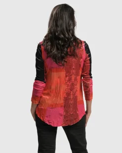 Sunset Strip V Neck Pullover, Magenta