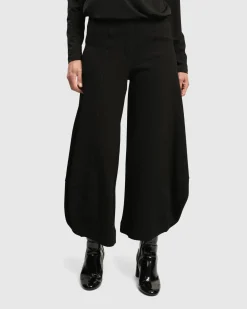 Superb Waffle Weave Punto Pants, Black