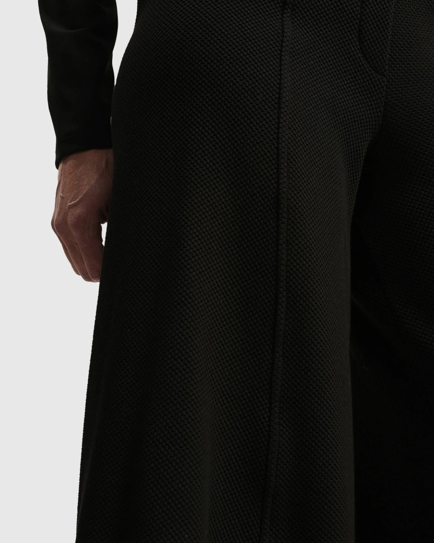 Superb Waffle Weave Punto Pants, Black