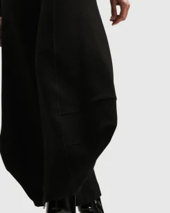 Superb Waffle Weave Punto Pants, Black