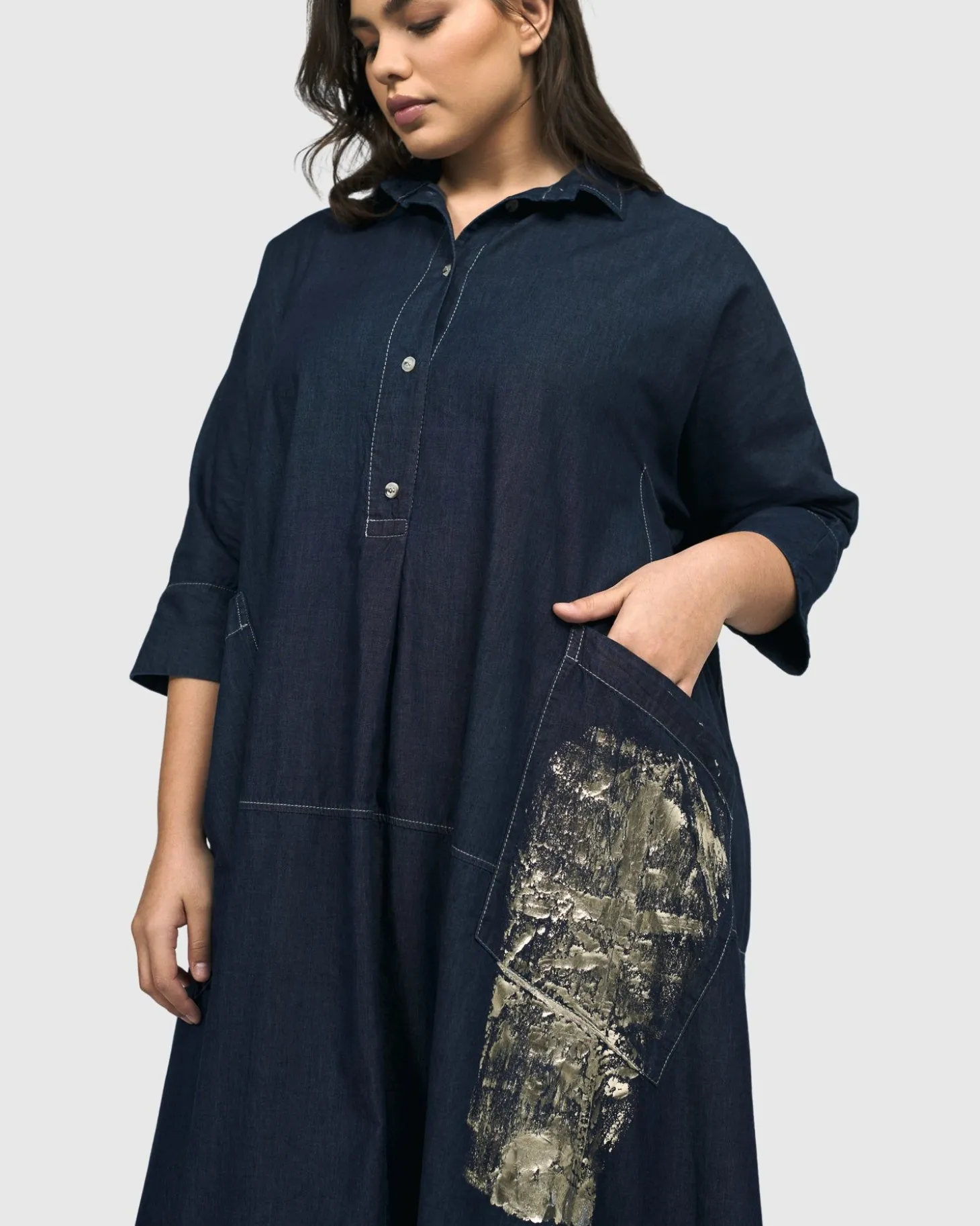 Tacoma Trapeze Dress, Denim