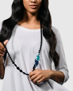 Tahiti Bird Bead Necklace, Blue